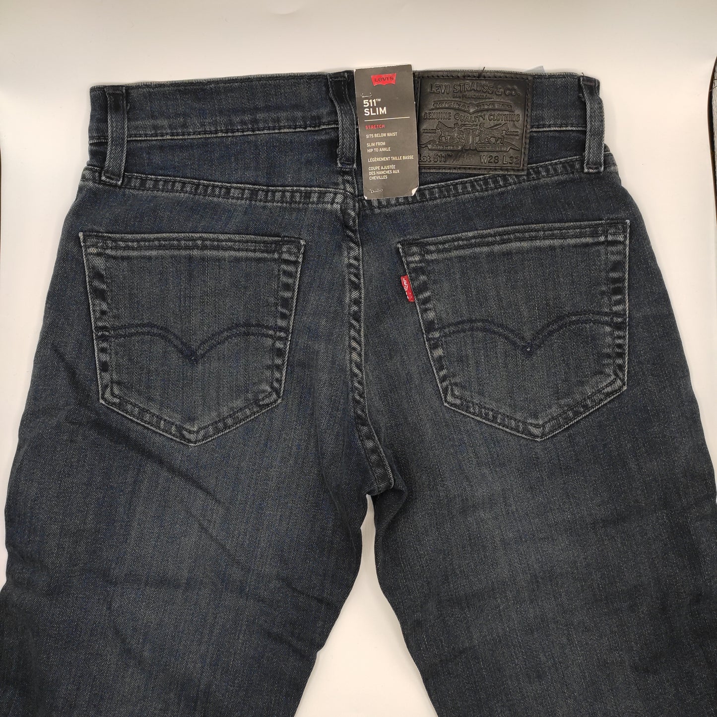 Levi's Men's 511 Slim Fit Jeans Dark Distressed Blue W28 L32 - D&D Moda
