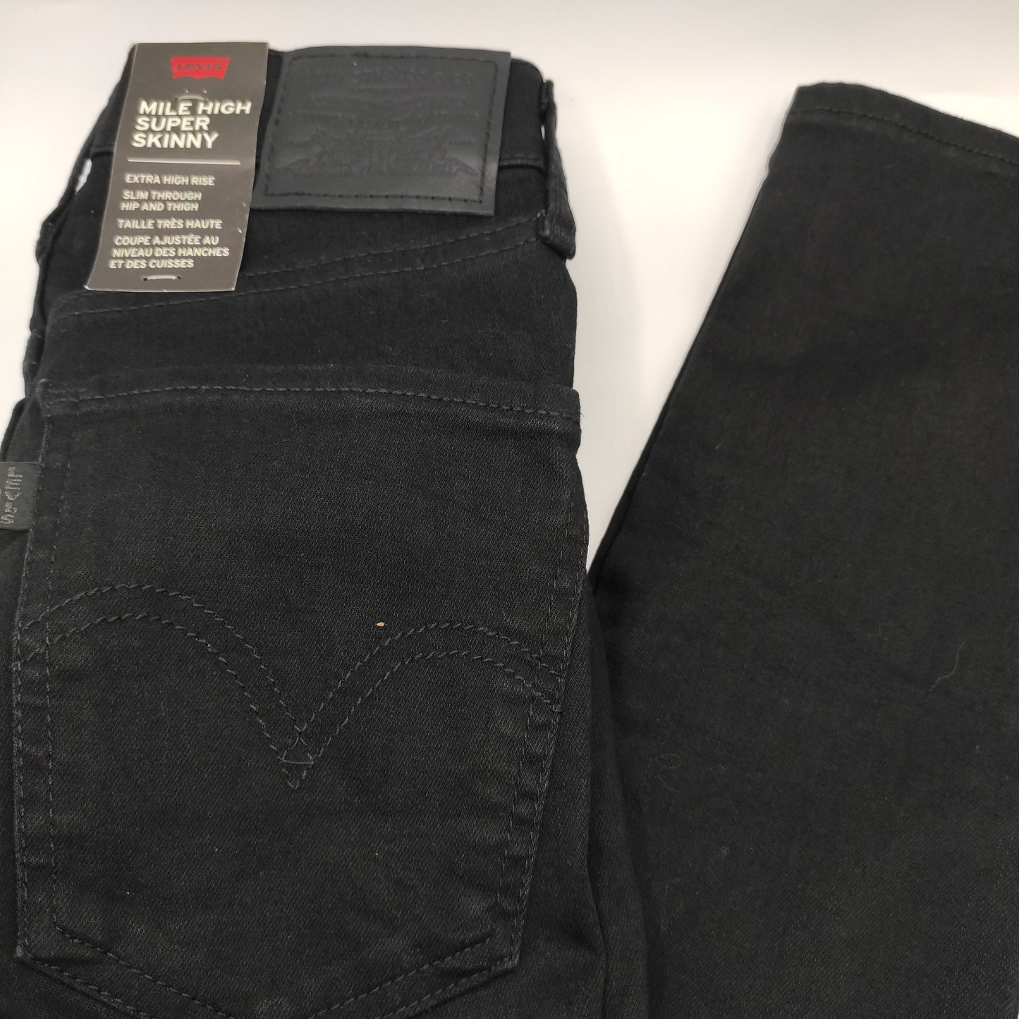 Levi's Mile High Super Skinny Black Jeans W25 L28 - D&D Moda