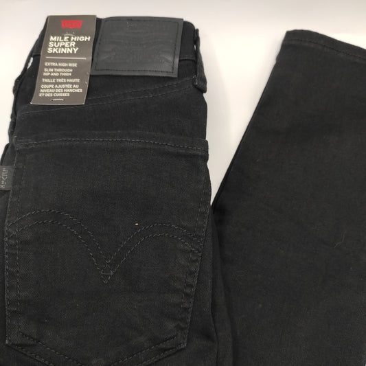 Levi's Mile High Super Skinny Black Jeans W25 L28 - D&D Moda