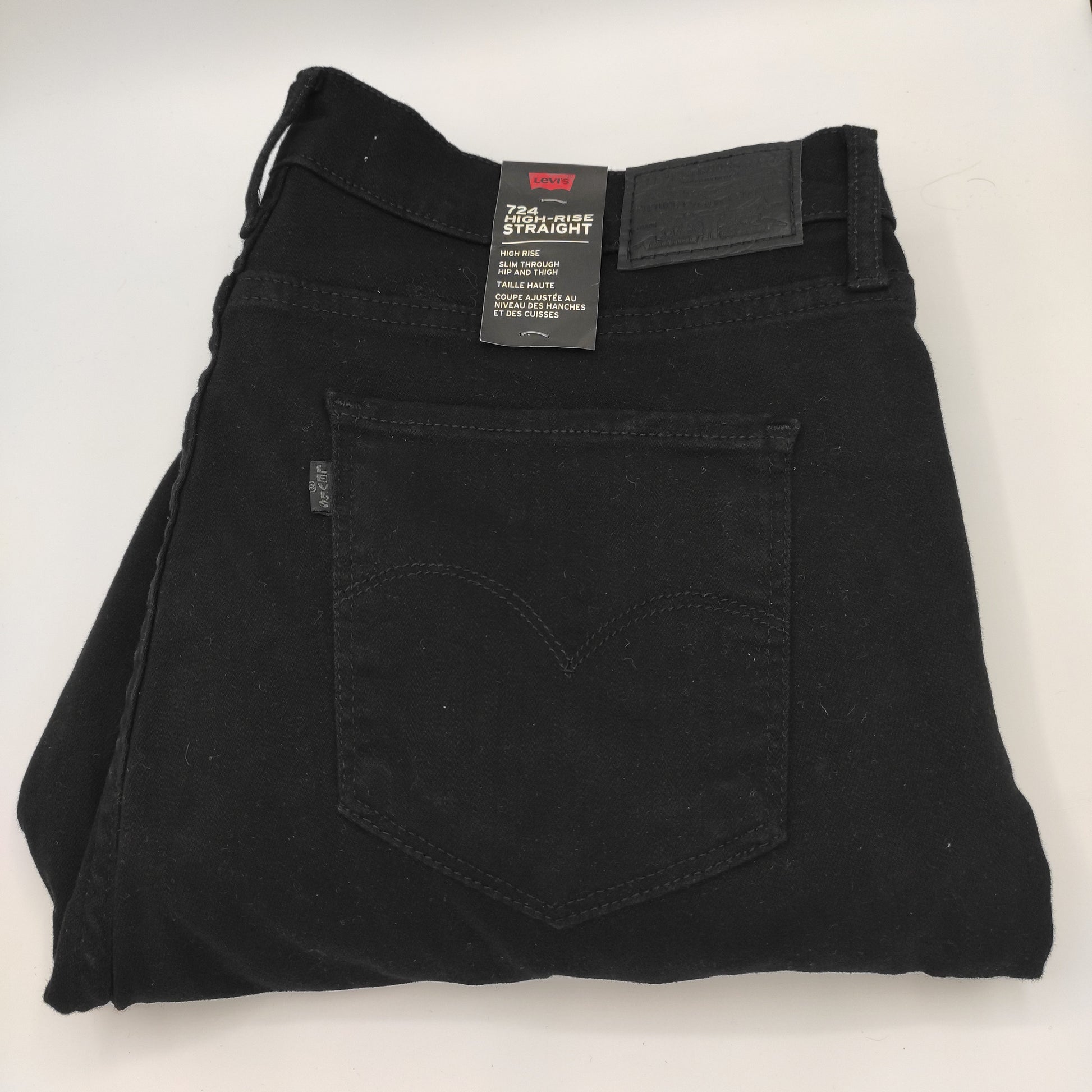 Levi's 724 Women's High Rise Straight Black Jeans W34 L30 - D&D Moda