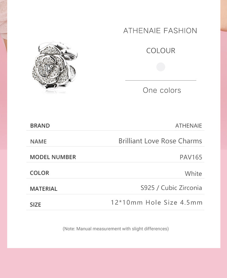 ATHENAIE Love Rose Sparkling Charm - D&D Moda
