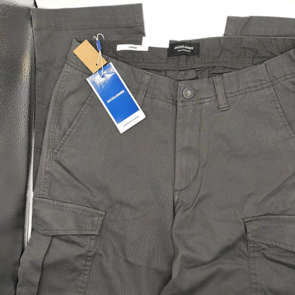 Jack & Jones Cargo Chino Grey Loose Trousers W30 L32 - D&D Moda