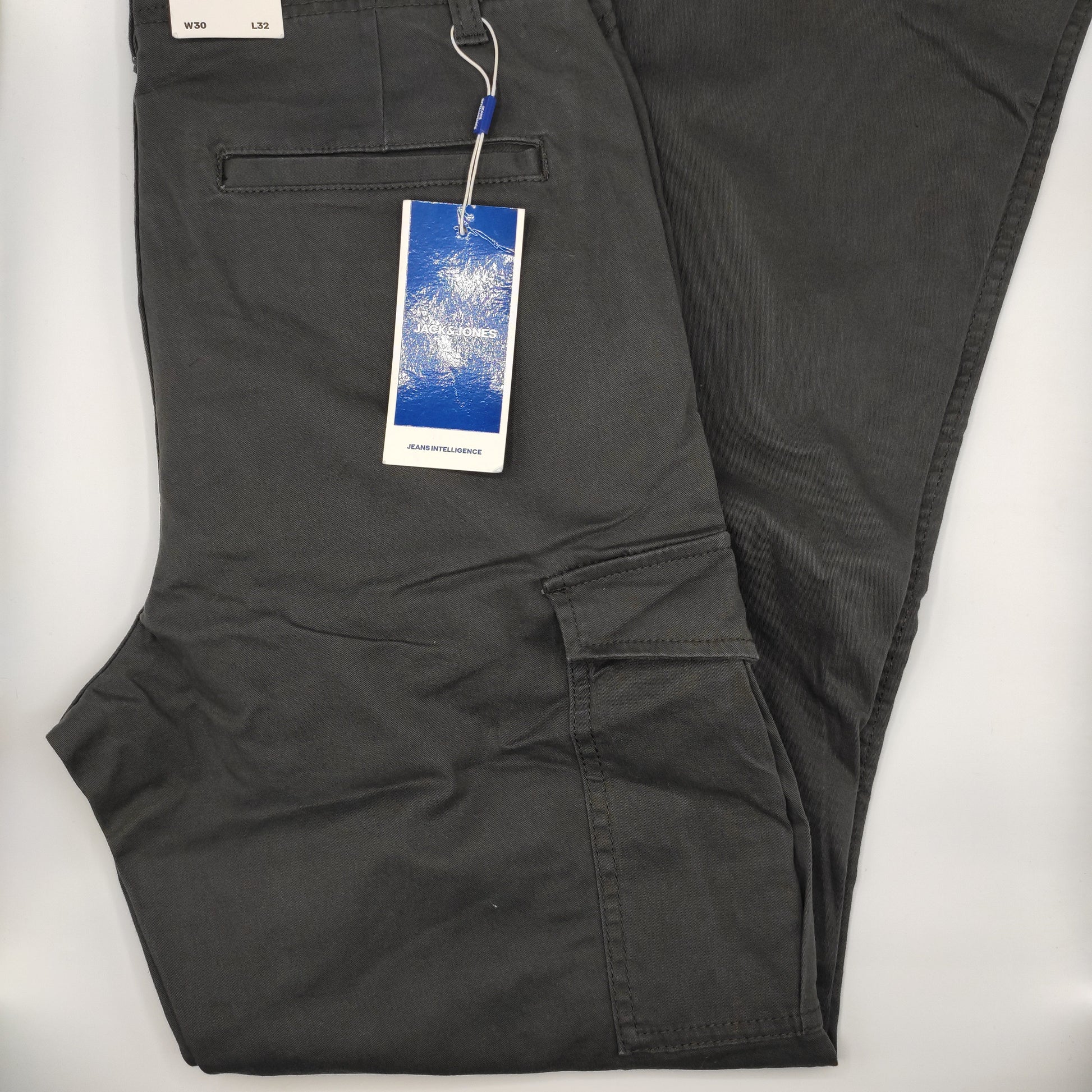 Jack & Jones Cargo Chino Grey Loose Trousers W30 L32 - D&D Moda