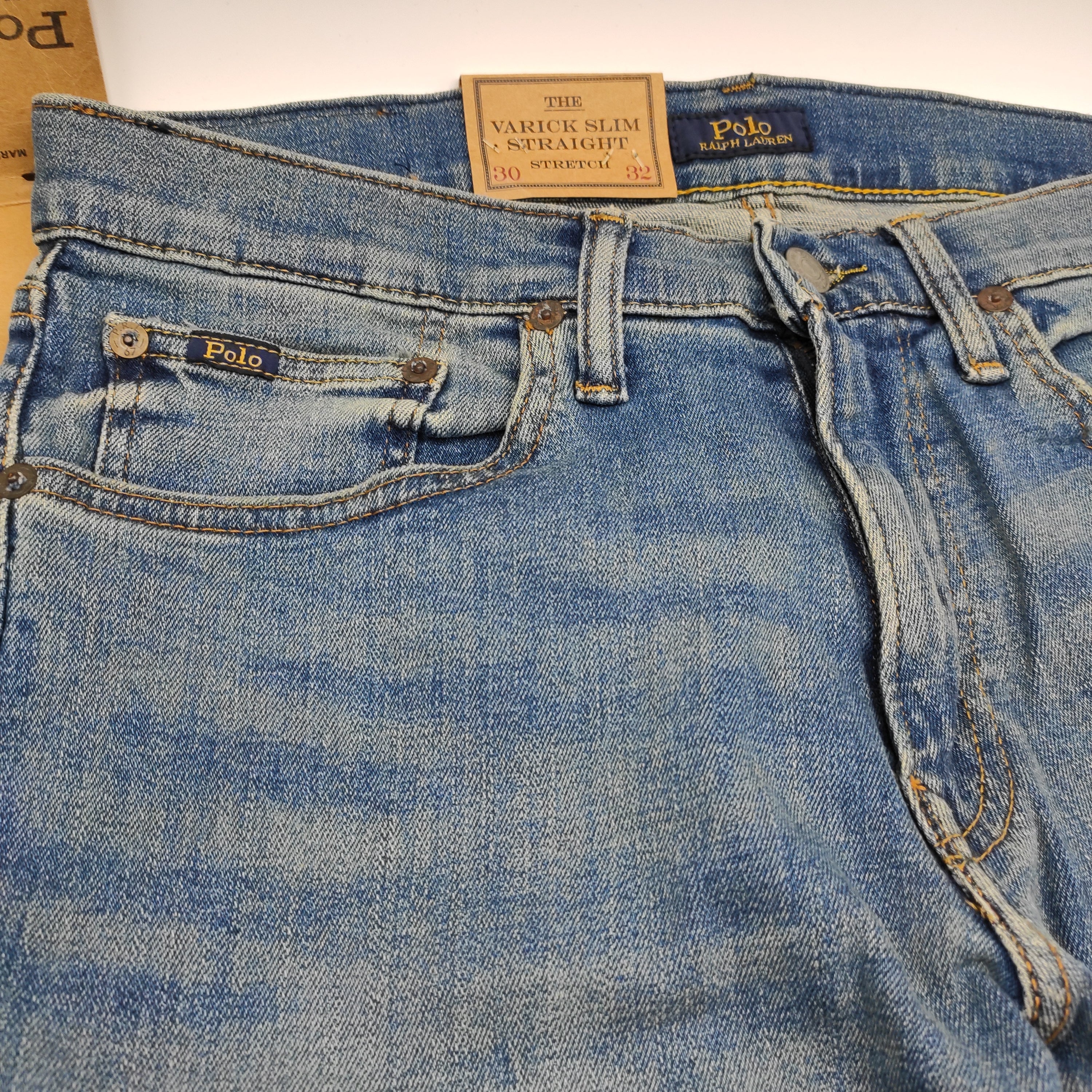 Polo Ralph Lauren Varick Slim Straight Distressed Jeans W30 L32