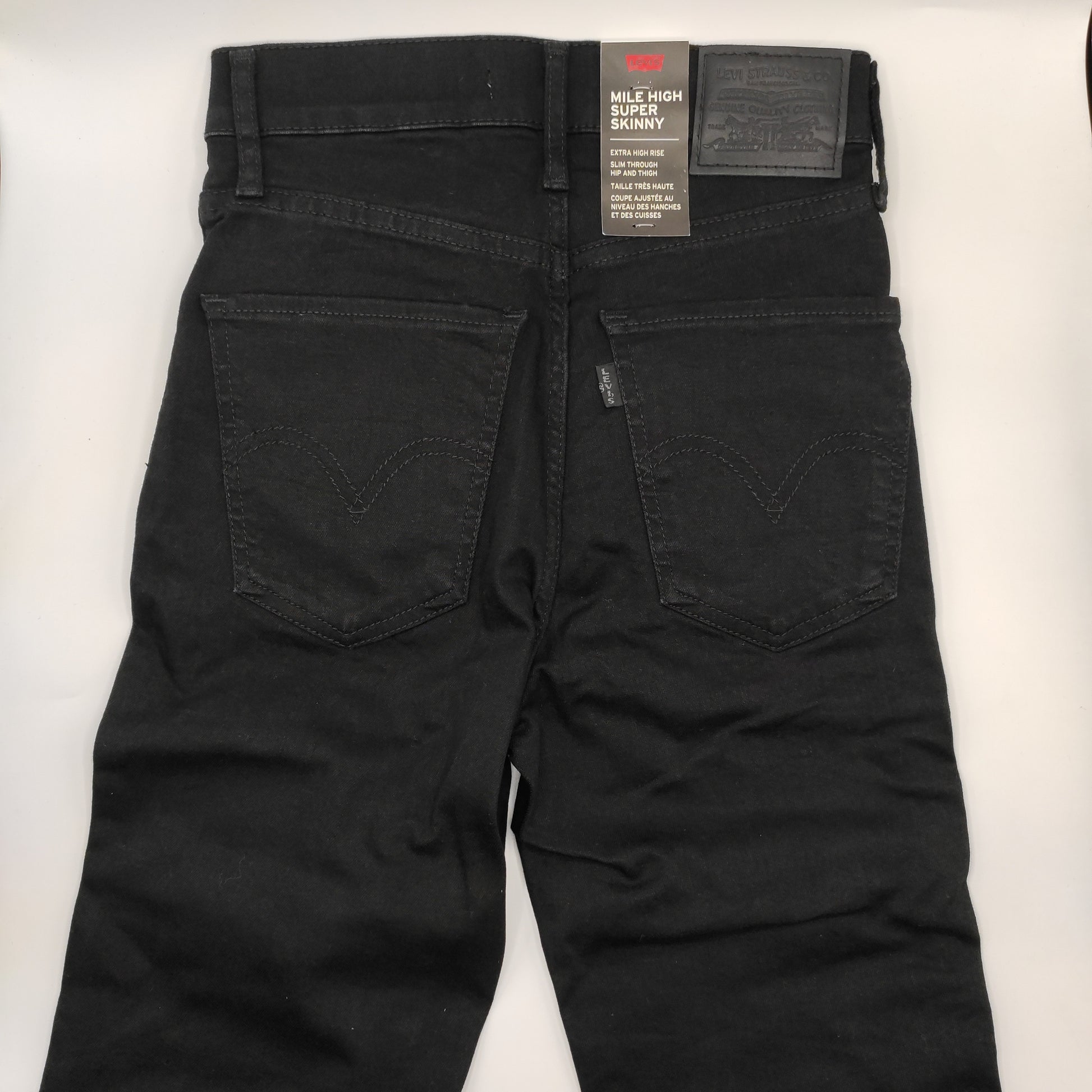 Levi's Mile High Super Skinny Black Jeans W25 L28 - D&D Moda