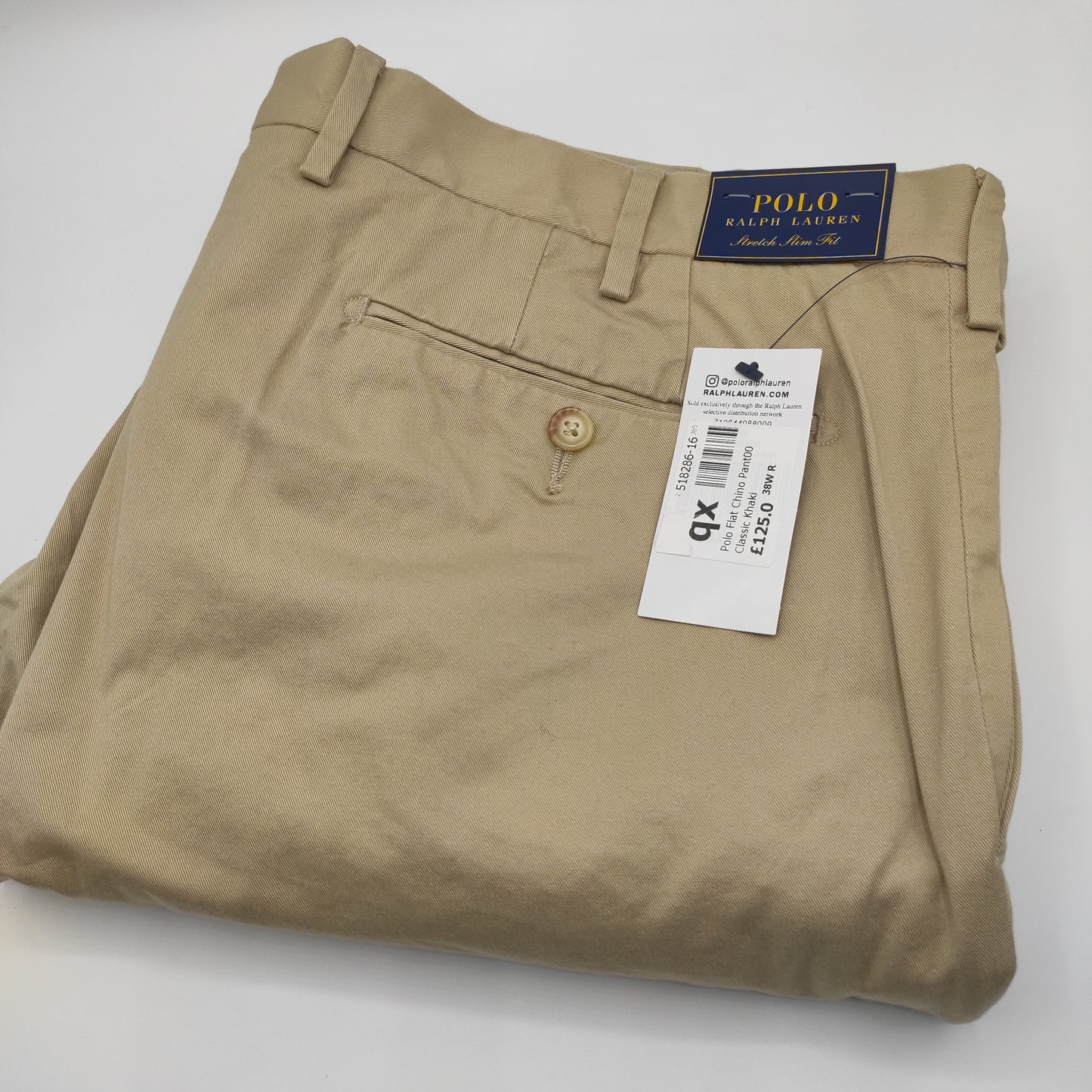 Polo Ralph Lauren Flat Chino Trousers in Khaki W38 L32 - D&D Moda