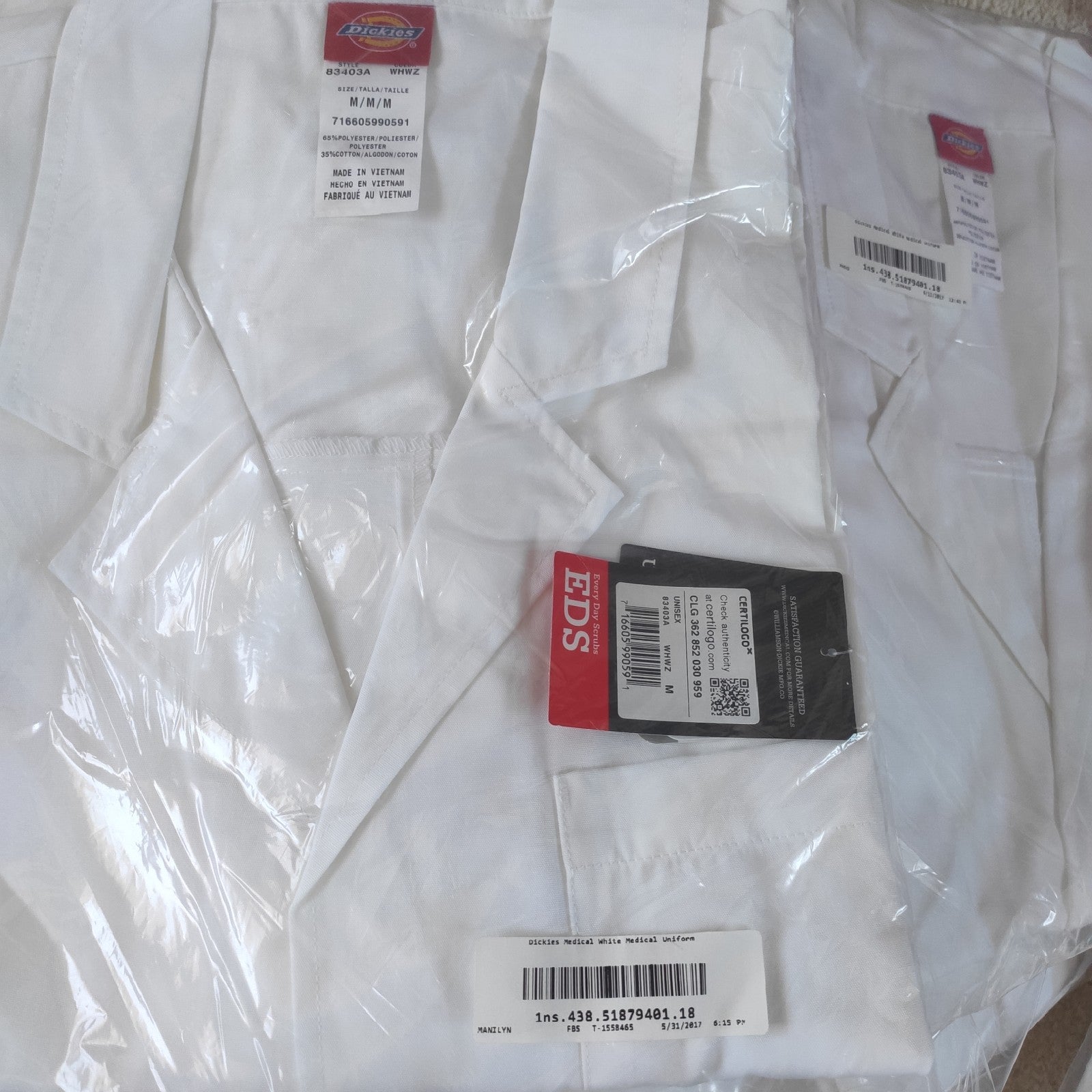 Wholesale Dickies Unisex Medical Uniforms professional whites lab coat - D&D Moda